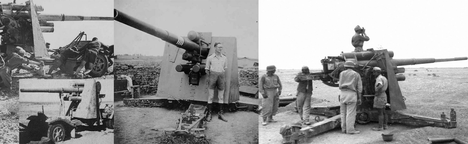 德軍88公厘高射砲，Flak 36型基座配Flak 18型一體式砲管（含七大沙漠服飾士兵公仔 & 隆美爾將軍）