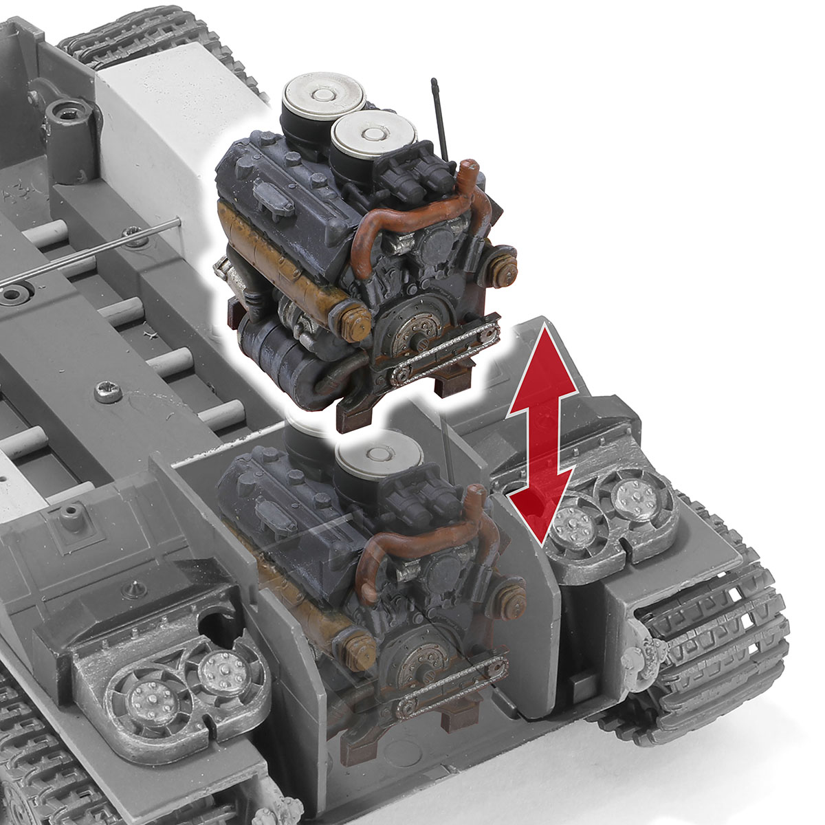 迈巴赫HL-210 P45发动机及散热器细节。